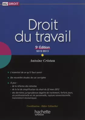 Couverture du produit · Droit du travail 9ème édition