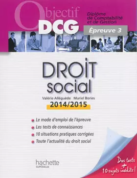 Couverture du produit · Objectif DCG - Droit social