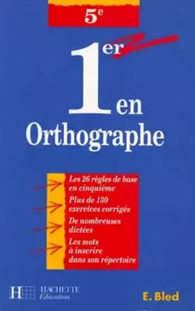 Couverture du produit · Premier en orthographe, 5e