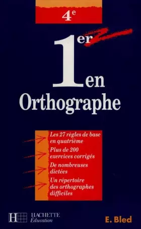 Couverture du produit · Premier en orthographe, 4e