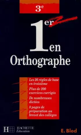 Couverture du produit · Premier en orthographe, 3e