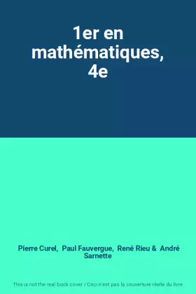 Couverture du produit · 1er en mathématiques, 4e
