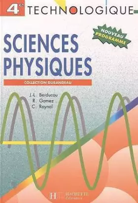 Couverture du produit · Sciences physiques, 4e technologique. Livre de l'élève