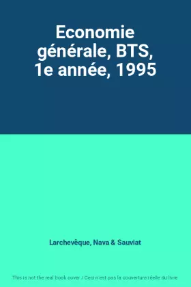 Couverture du produit · Economie générale, BTS, 1e année, 1995