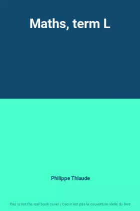 Couverture du produit · Maths, term L