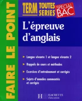 Couverture du produit · L'épreuve d'anglais Terminale
