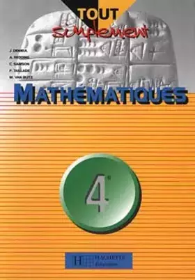 Couverture du produit · Tout simplement maths, 4e. Livre de l'élève