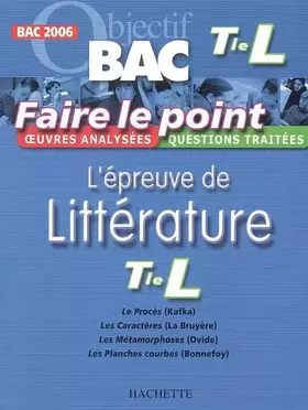 Couverture du produit · L'épreuve de littérature Tle L