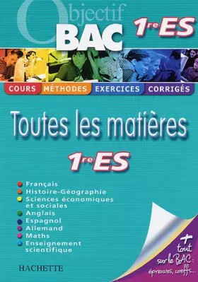 Couverture du produit · Toutes les matières 1e ES