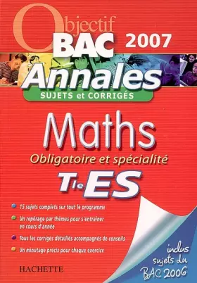Couverture du produit · Maths Obligatoire et Spécialité Tle ES : Annels Sujets et corrigés
