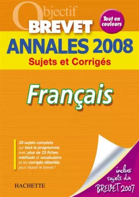 Couverture du produit · Français Brevet : Annales 2008
