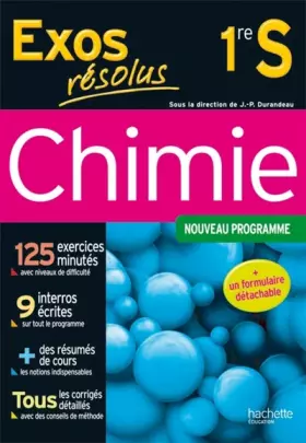Couverture du produit · Exos résolus - Chimie 1re S