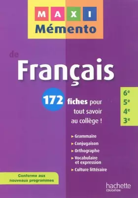 Couverture du produit · MAXI MEMENTO - Français 6e-5e-4e-3e