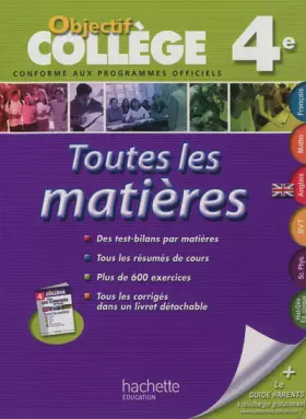 Couverture du produit · OBJECTIF COLLEGE - Toutes les matières 4e