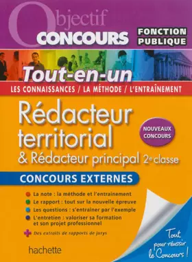 Couverture du produit · Objectif Concours - Rédacteur territorial - Concours externe
