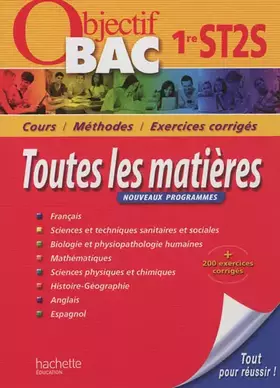 Couverture du produit · OBJECTIF BAC 1RE ST2S