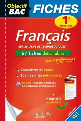 Couverture du produit · Objectif Bac Fiches Détachables Français 1ère