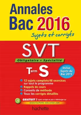 Couverture du produit · Annales 2016 Svt Ts