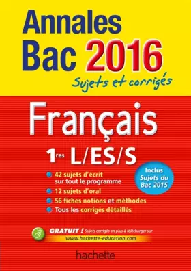 Couverture du produit · Annales 2016 Français 1Res