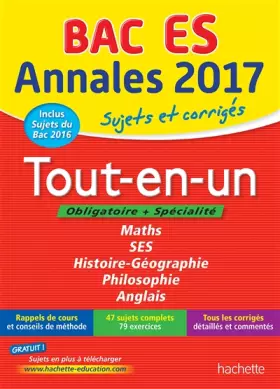 Couverture du produit · Annales Bac 2017 Tout-en-un Term ES