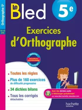 Couverture du produit · Cahier Bled - Français 5e - Nouveau programme 2016