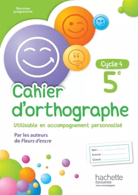 Couverture du produit · Cahier d'orthographe cycle 4 / 5e - éd. 2016