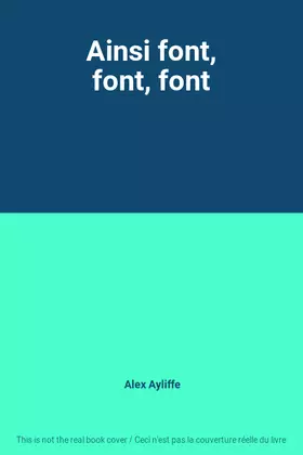 Couverture du produit · Ainsi font, font, font