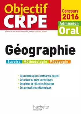 Couverture du produit · Objectif CRPE Géographie