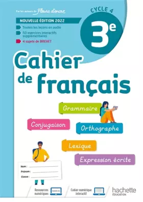 Couverture du produit · Cahier de Français cycle 4/3e - cahier d'activités - Ed. 2022