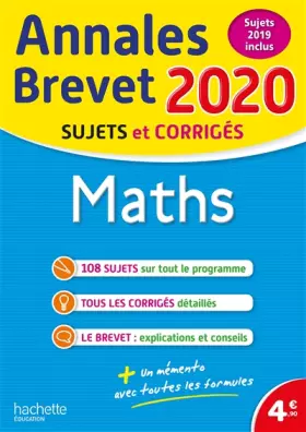 Couverture du produit · Annales Brevet 2020 Maths
