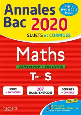 Couverture du produit · Annales Bac 2020 Maths Term S