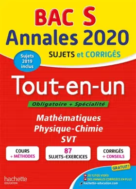 Couverture du produit · Annales Bac 2020 Tout-en-un Bac S