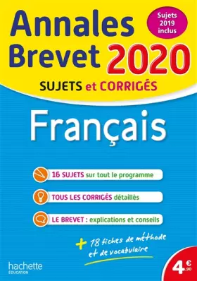 Couverture du produit · Annales Brevet 2020 Français