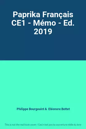 Couverture du produit · Paprika Français CE1 - Mémo - Ed. 2019