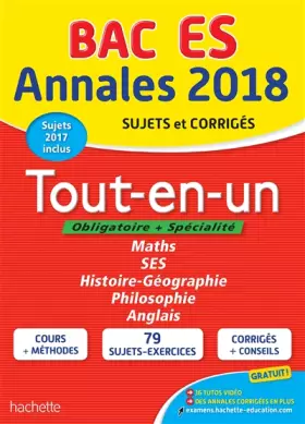 Couverture du produit · Annales Bac 2018 Tout-en-un Term ES