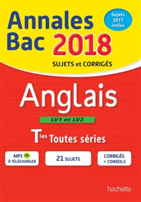 Couverture du produit · Annales Bac 2018 Anglais Term Toutes Séries