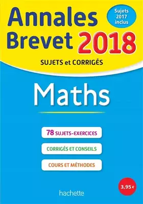 Couverture du produit · Annales Brevet 2018 Maths