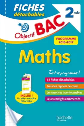 Couverture du produit · Objectif Bac Fiches détachables Maths 2nde