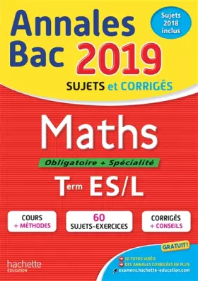 Couverture du produit · Annales Bac 2019 Maths Tles ES/L
