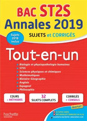 Couverture du produit · Annales Bac 2019 Tout-En-un Tle ST2S
