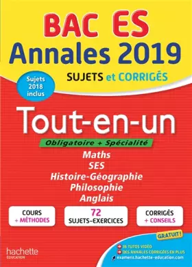 Couverture du produit · Annales Bac 2019 Tout-en-un Tle ES