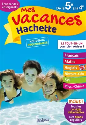 Couverture du produit · Mes vacances Hachette 5E/4E - Cahier de vacances