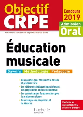 Couverture du produit · Objectif CRPE Éducation musicale 2019