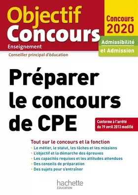 Couverture du produit · Préparer Le Concours De CPE 2020