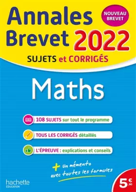 Couverture du produit · Annales BREVET 2022 Maths