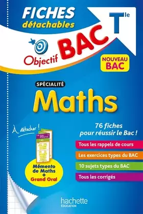 Couverture du produit · Objectif BAC Fiches détachables Spécialité maths Tle