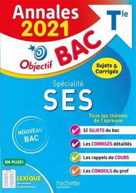 Couverture du produit · Annales Bac 2021 Spé SES Term