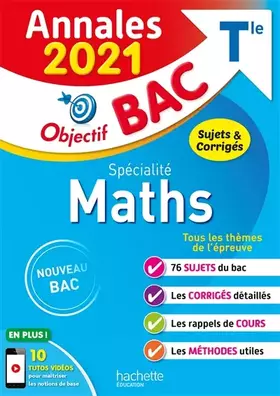 Couverture du produit · Annales Bac 2021 Spé Maths Term