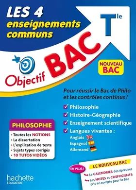 Couverture du produit · Objectif BAC Les 4 enseignements communs Terminale