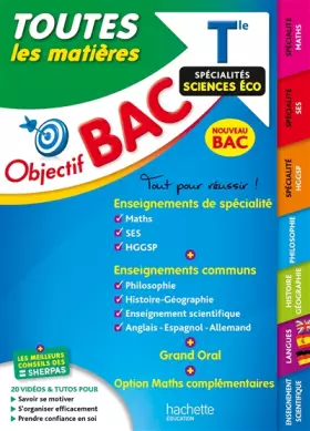 Couverture du produit · Objectif BAC 2025 - Tle Spécialités Sciences éco Toutes les matières